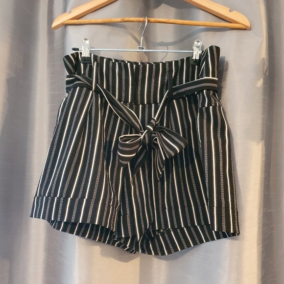 Ally Fashion Pants - Ally fashion size 12 black/white striped shorts.